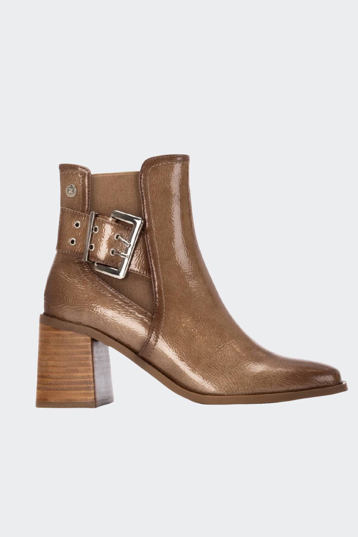 Patent leather ankle boot