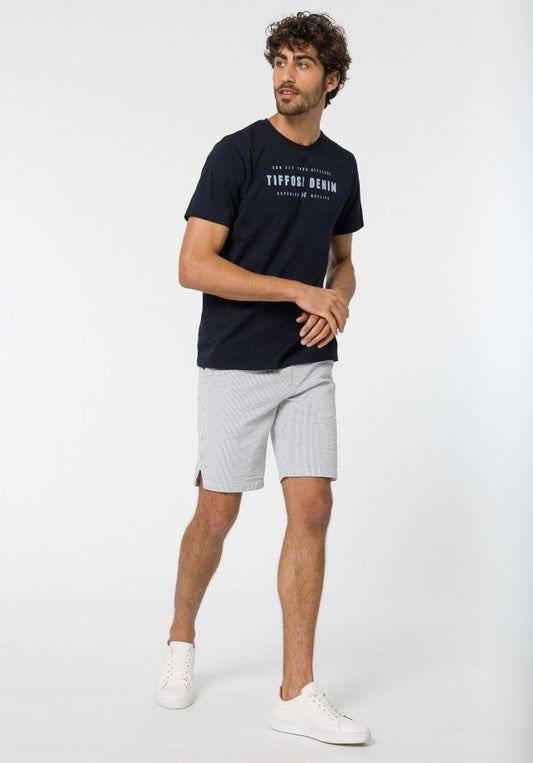Striped shorts with cut