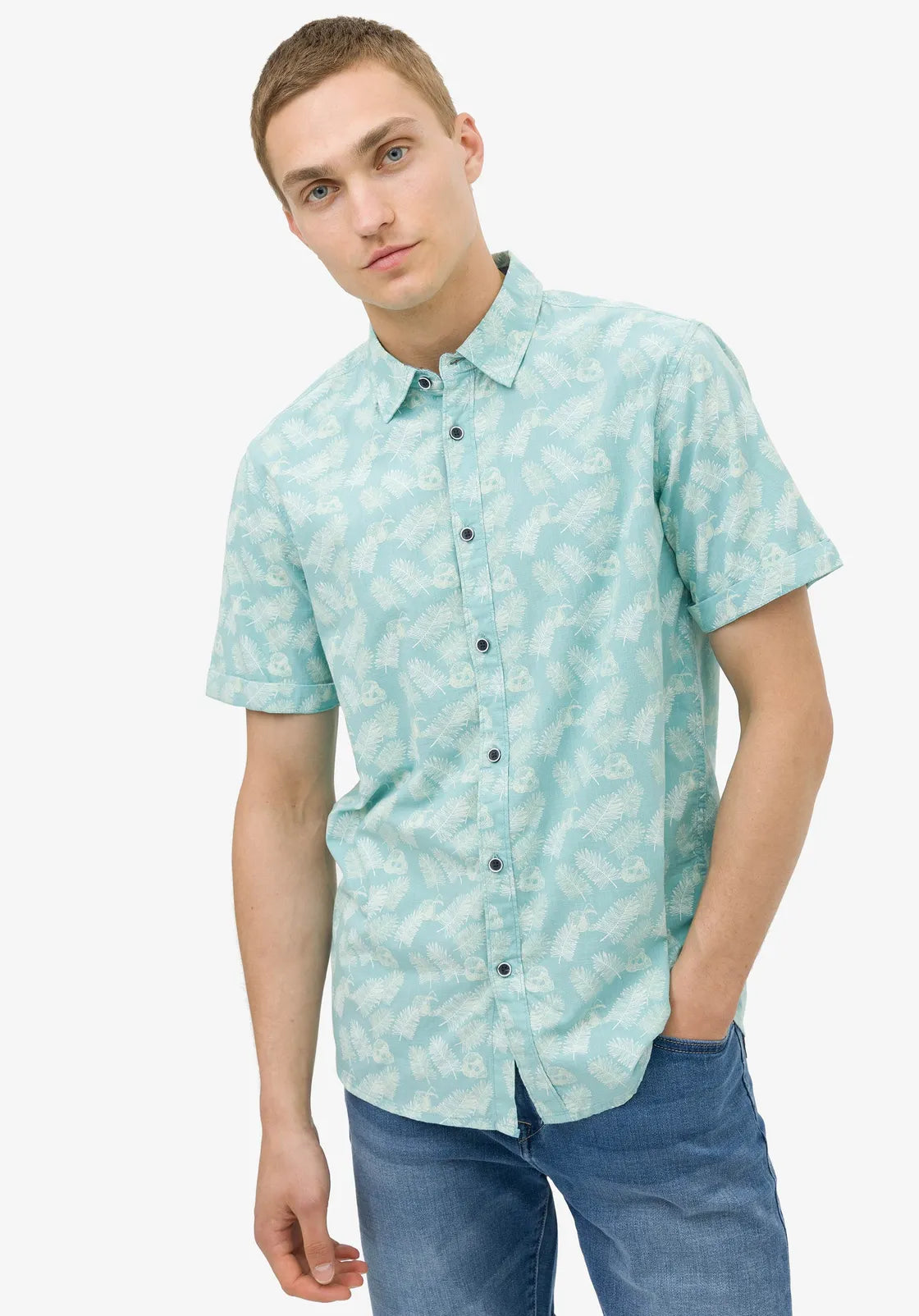 Camisa m/curta flores